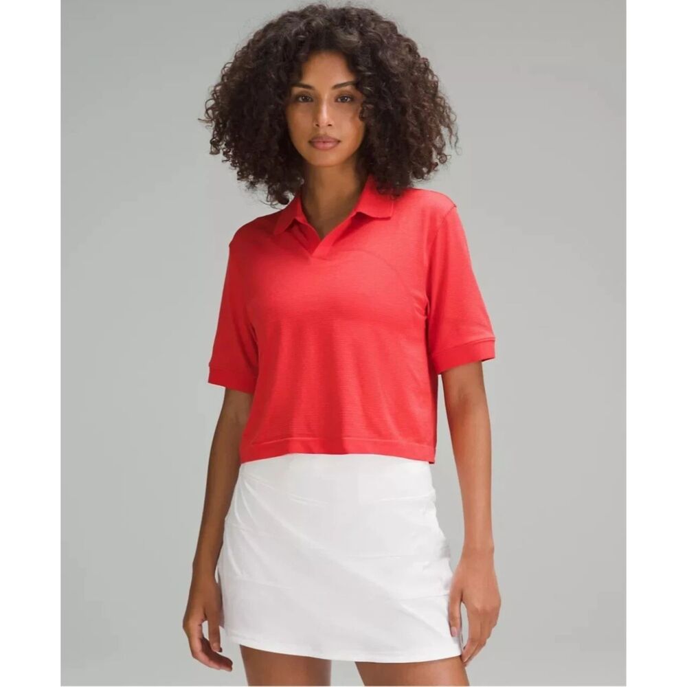 Lululemon Swiftly Tech Relaxed-Fit Polo Shirt Women's 8 Hot Heat/Red Glow Golf
